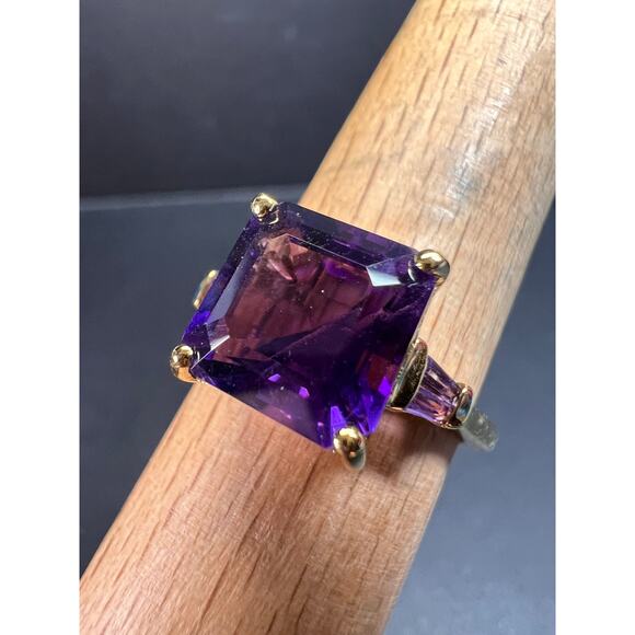NEW African amethyst ring in vermeil yellow gold size 9 - Picture 1 of 16